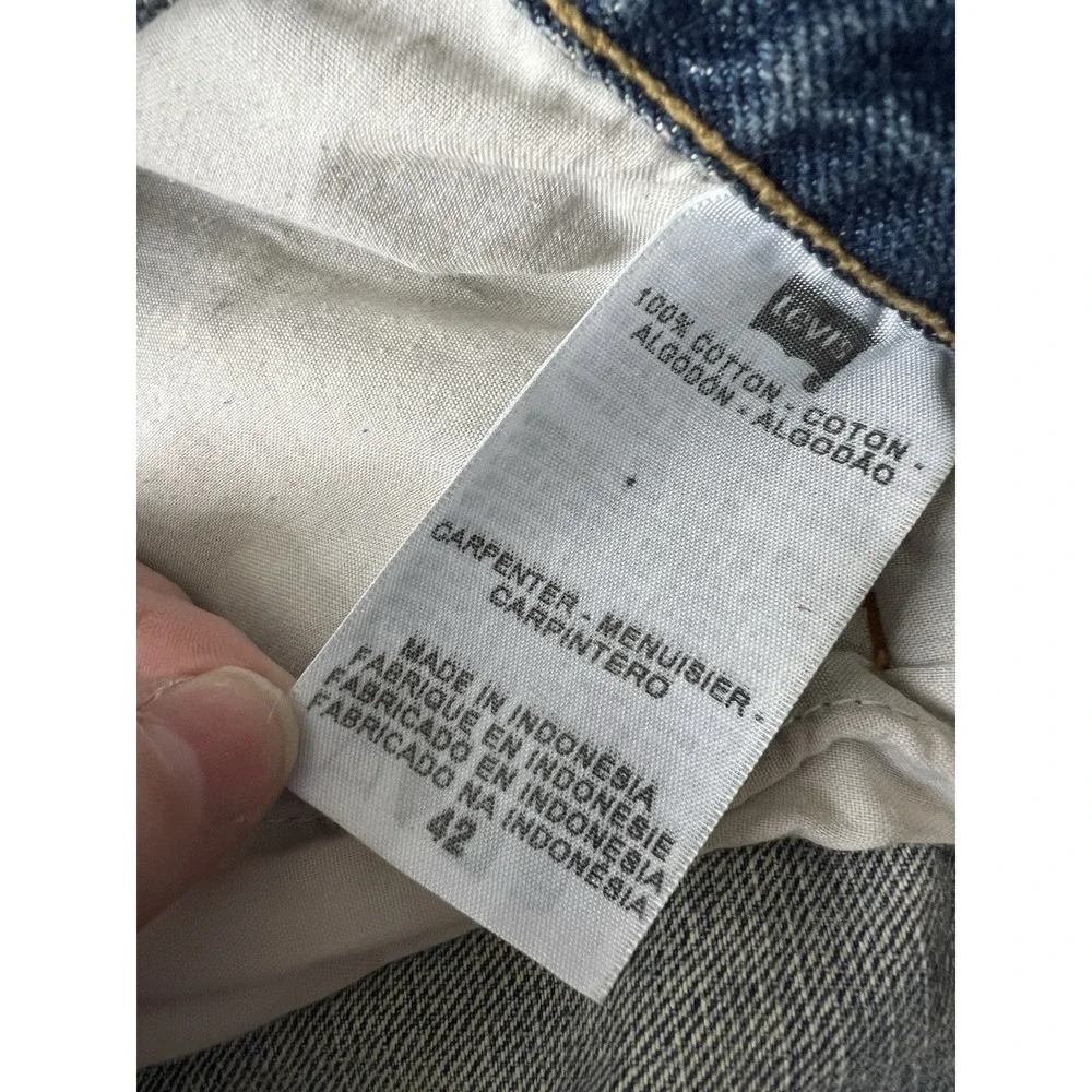 Levis Mens Shorts Size 42 Blue Denim Utility Carpenter Work Casual